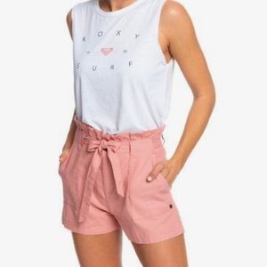 Pink shorts with tie in front